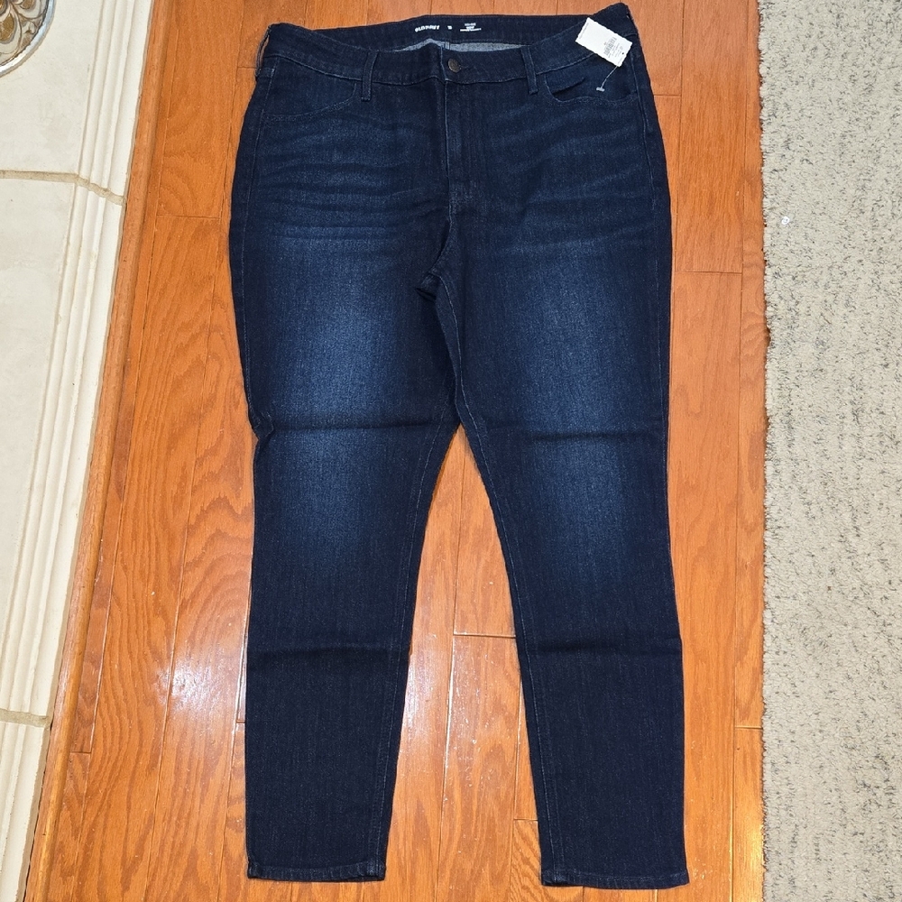 Old Navy High-Rise Super-Skinny Jeans - Deep Indigo Size 16 NWT